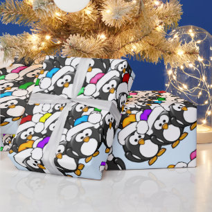 Papel De Regalo Pingüinos navidades