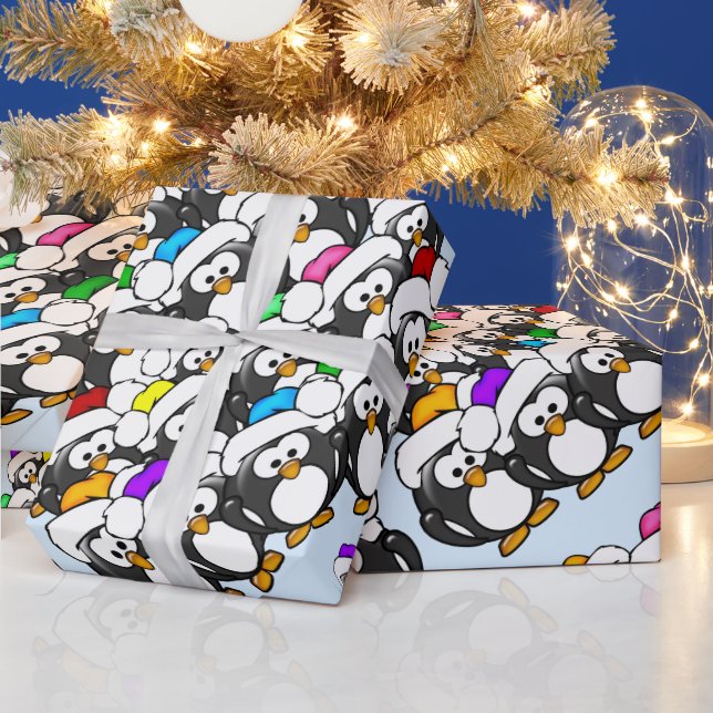 Papel De Regalo Pingüinos navidades (Vacaciones)