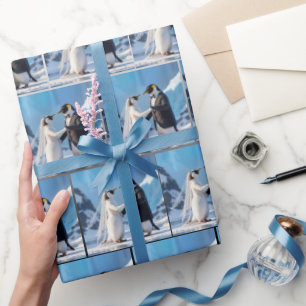 Papel De Regalo Pingüinos novios bailando sobre hielo