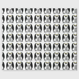 Papel De Regalo Pingüinos y polluelo de emperador
