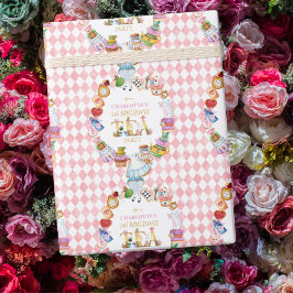 Papel De Regalo Pink Alice in Wonderland 3rd Birthday  