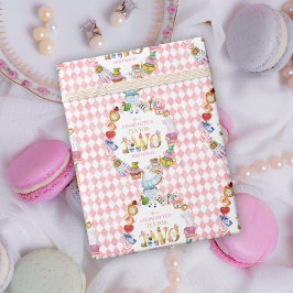 Papel De Regalo Pink Alice in Wonderland Tea for Two Birthday  