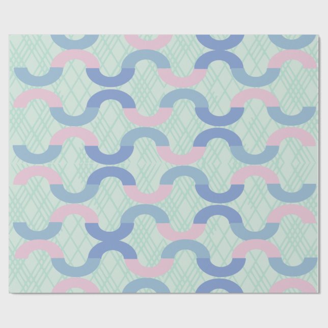 Papel De Regalo Pink and Blue Circle  (Superficie plana)