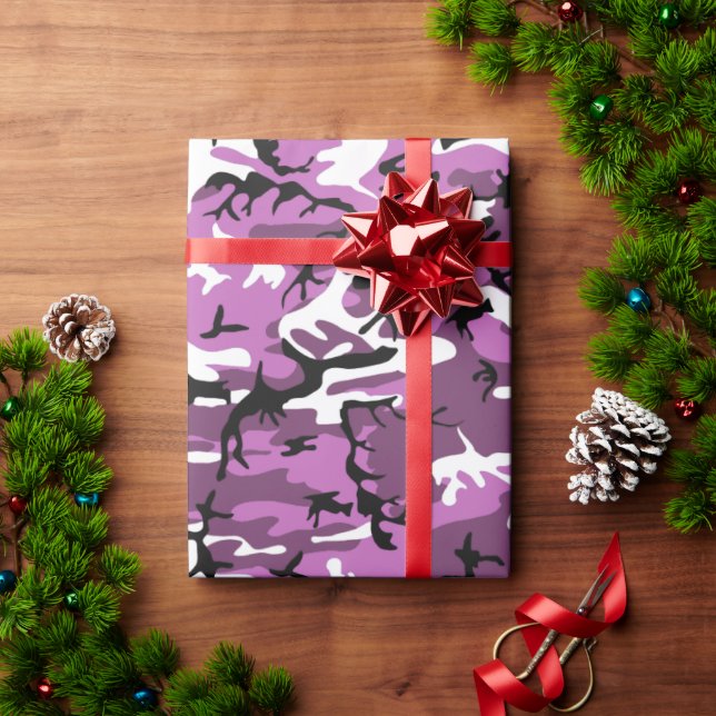 Papel De Regalo Pink and Mauve Camo (Regalo de vacaciones)