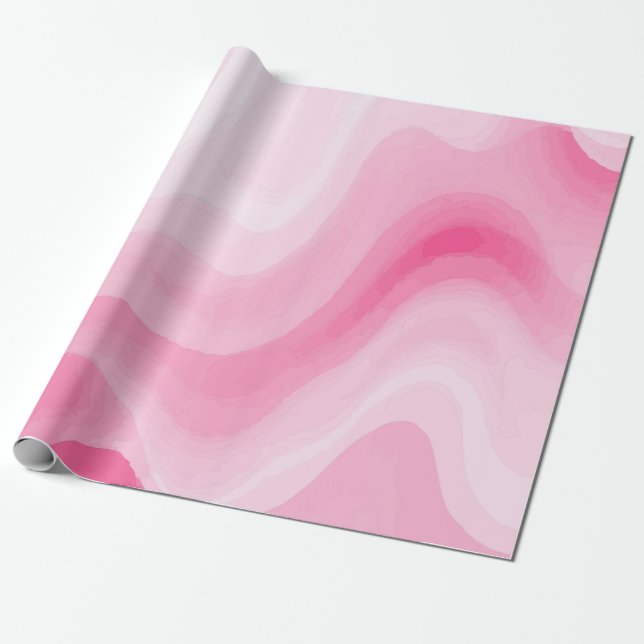 Papel De Regalo Pink and White Watercolor Swirl Pattern (Desenrollado)
