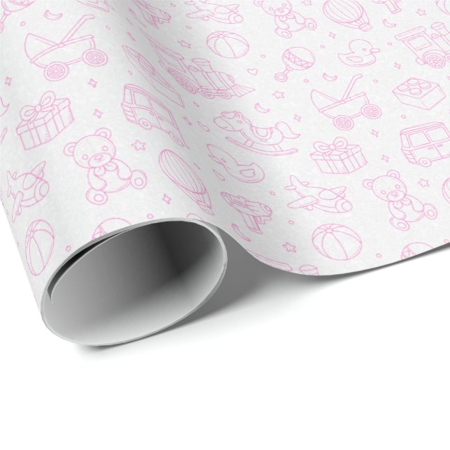 Papel De Regalo Pink Baby Gift Wrap (Esquina del rollo)