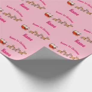 Papel De Regalo PINk Babys 1ª Navidad Giftwrap Personalizado