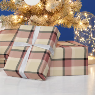 Papel De Regalo Pink, Black and Tan Plaid