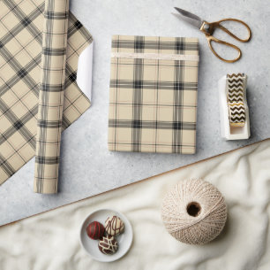 Papel De Regalo Pink, Black and Tan Plaid
