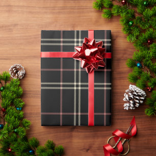 Papel De Regalo Pink, Black and Tan Plaid