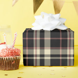 Papel De Regalo Pink, Black and Tan Plaid
