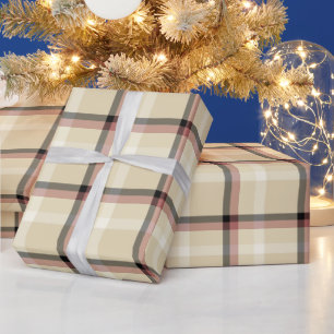 Papel De Regalo Pink, Black and Tan Plaid