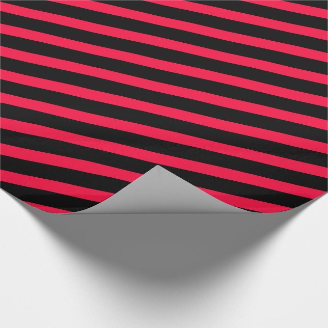 Papel De Regalo pink-black stripes – pink-schwarz gestreift (Esquina)