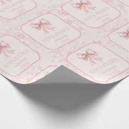 Papel De Regalo Pink Bow Coquette Toile Milestone Personalizado Cu