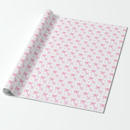Papel De Regalo Pink Bow Coquette Watercolor Cute Aesthetic