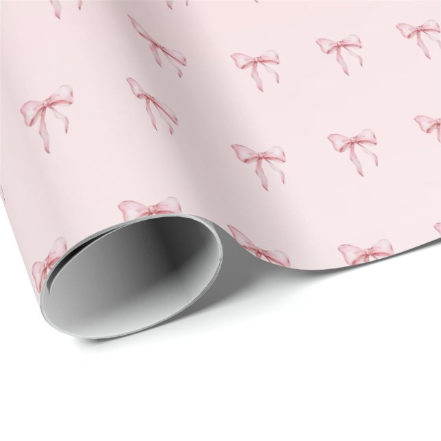 Papel De Regalo Pink Bow Pattern Gift Wrapping Paper (Esquina del rollo)