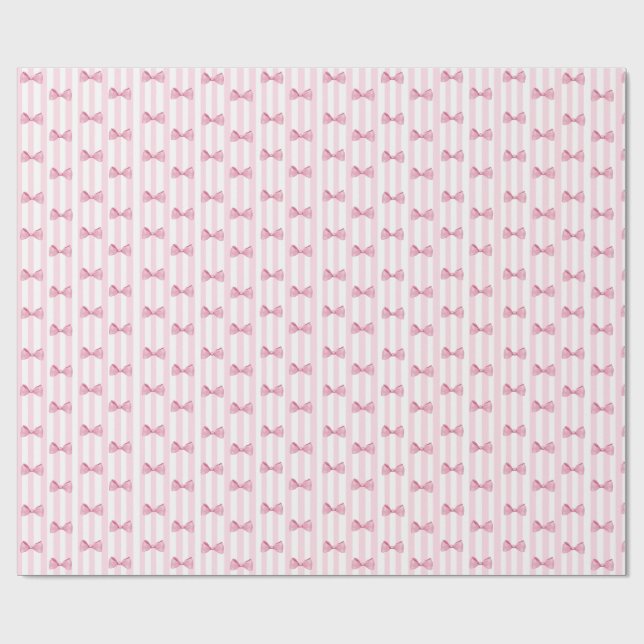 Papel De Regalo Pink Bows Baby Girl Baby Shower Gift Wrap (Superficie plana)