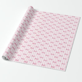 Papel De Regalo Pink Bows Baby Girl Baby Shower Gift Wrap
