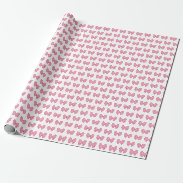 Papel De Regalo pink bows girly gift wrapping paper (Desenrollado)