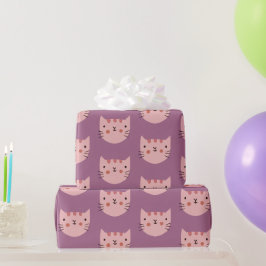 Papel De Regalo Pink Cat Cute Purple