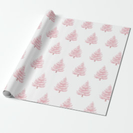 Papel De Regalo Pink Christmas Trees