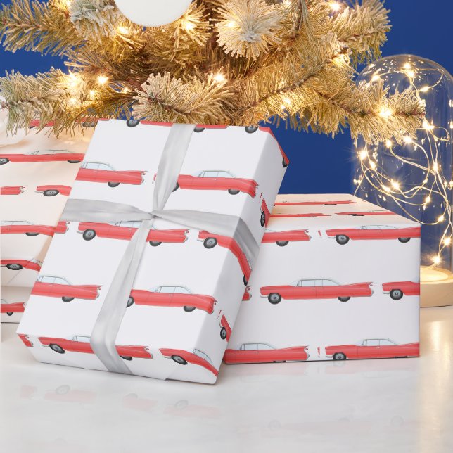 PAPEL DE REGALO PINK CLASSIC CAR CADDY CHRISTMAS WRAPPING PAPER (Vacaciones)