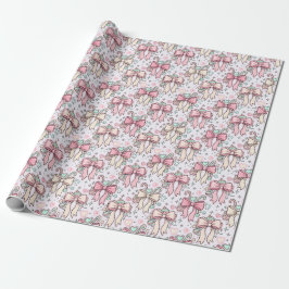 Papel De Regalo Pink Coquette Candy Cane