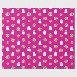 Papel De Regalo Pink Daisy Ghost Halloween
