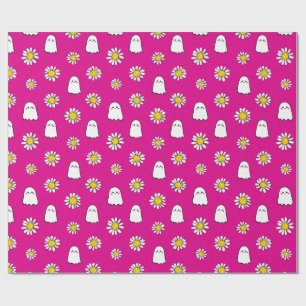 Papel De Regalo Pink Daisy Ghost Halloween