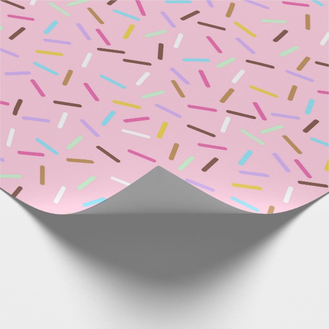 Papel de regalo Pink Donut Sprinkles Arcoíris (Esquina)