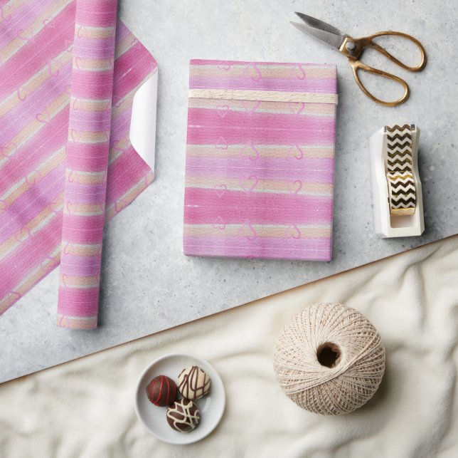 Papel De Regalo Pink Fandango Púrpura San Valentín acuarela (Artesanía)