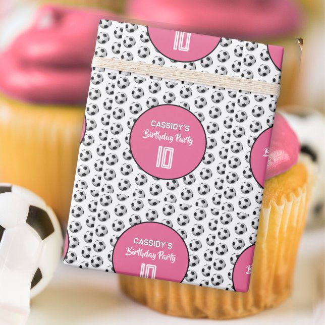Papel De Regalo Pink Girl Soccer Birthday Party (Subido por el creador)