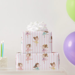 Papel De Regalo Pink Girls Bow Tutu Ballerina Birthday