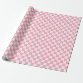 Papel De Regalo Pink Girly Checker Checkerboard Checkered Retro