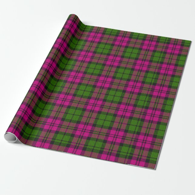 Papel De Regalo Pink Green Blackwatch Campbell Tartan Plain (Desenrollado)