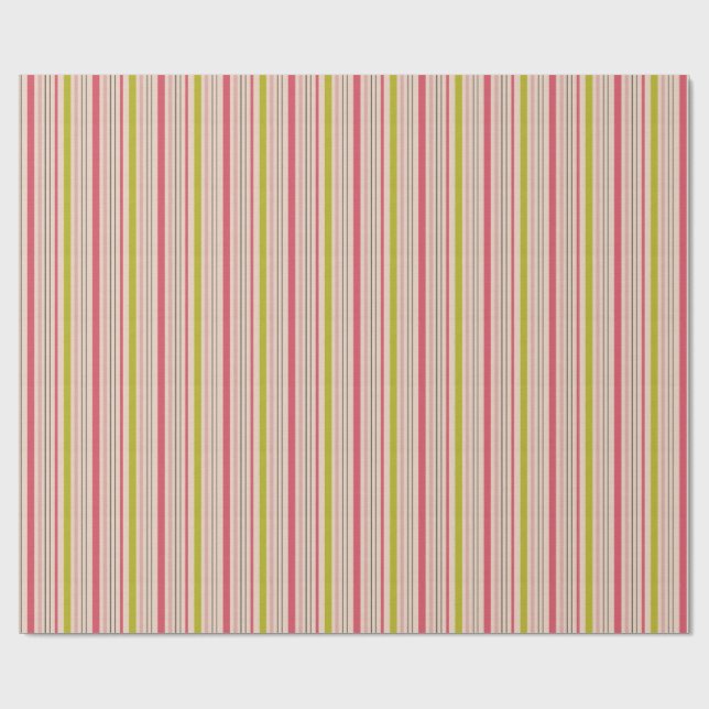 Papel De Regalo Pink & green stripes  (Superficie plana)