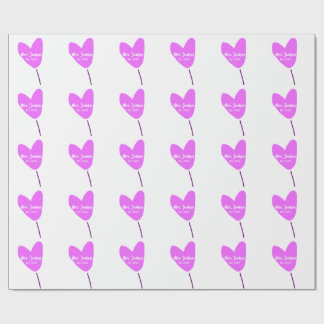 Papel De Regalo Pink heart balloon Mrs add name est. Add year love