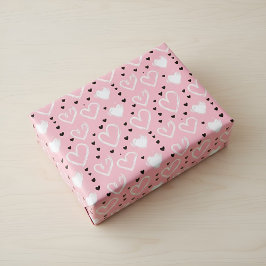 Papel De Regalo Pink Heart Pattern Wrapping Paper