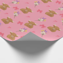 Pink Highland Cow Birthday Wrapping Paper