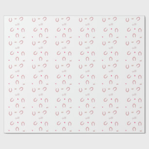 Papel De Regalo Pink Horse Girl Horseshoe Pattern Gift