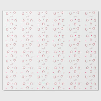 Papel De Regalo Pink Horse Girl Horseshoe Pattern Gift