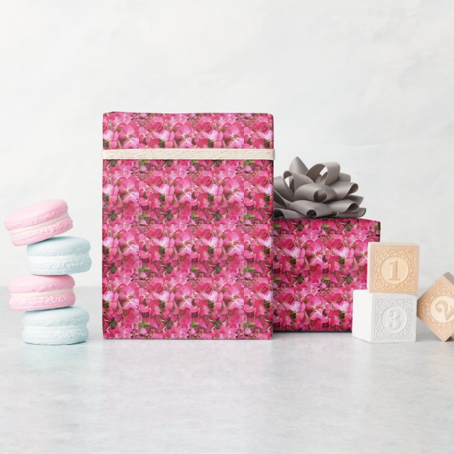 Papel De Regalo Pink Hydrangea Petals Patrón floral (Baby Shower)
