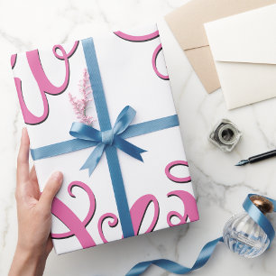 Papel De Regalo Pink I Love You