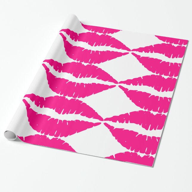 PAPEL DE REGALO PINK KISS LIPS NAVIDADES WRAPPER PAPER (Desenrollado)