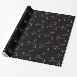 Papel De Regalo Pink-Love-Paris-Eiffel-Tower-Único