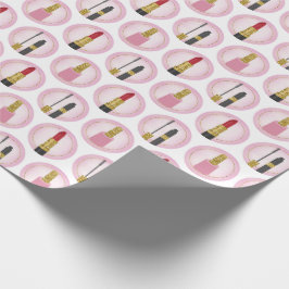 Papel De Regalo Pink Makeup Cosmetics Pattern Cosmetology