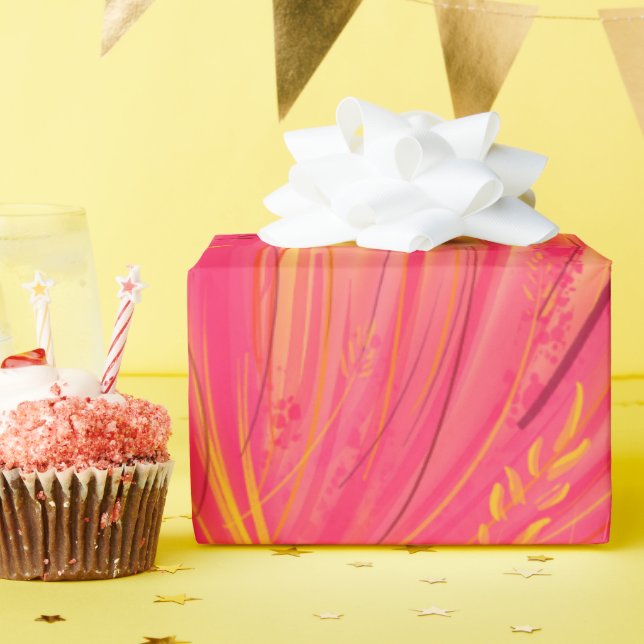 Papel De Regalo Pink Meadow (Fiesta de cumpleaños )