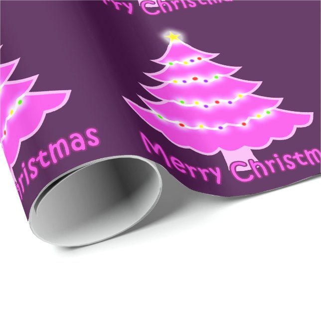 Papel De Regalo Pink Merry Christmas (Esquina del rollo)