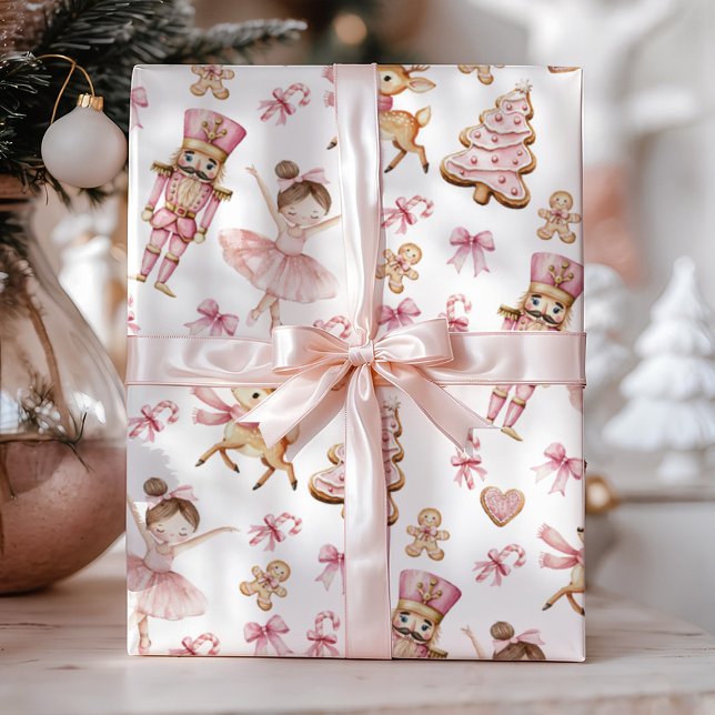 Papel De Regalo Pink Nutcracker Kids Christmas Wrapping Paper (Subido por el creador)