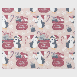 Papel De Regalo Pink Penguins